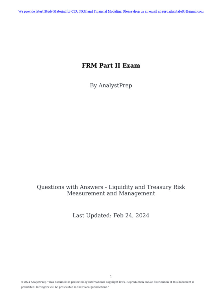 Liquidity and Treasury Risk Management | PDF | Market Liquidity ...