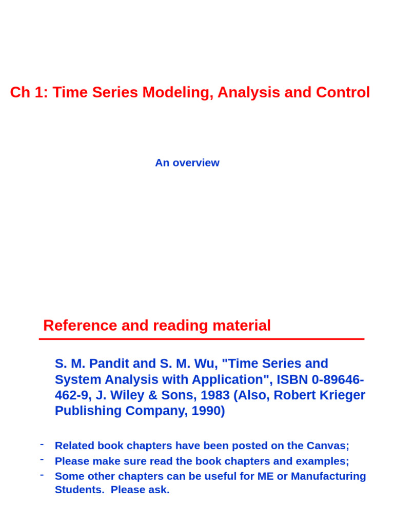 Ch1 Overview | PDF | Time Series | Probability Theory