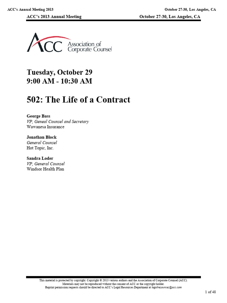 The Life of A Contract (ESTE) | PDF | Non Disclosure Agreement ...