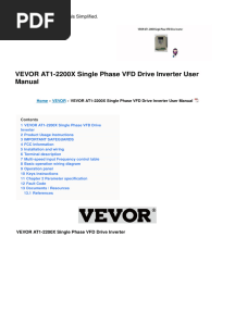 At1 2200x Single Phase VFD Drive Inverter Manual