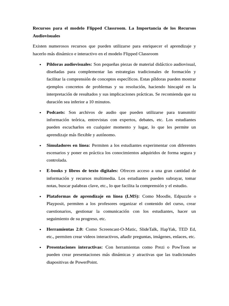 Recursos para El Modelo Flipped Classroom | PDF | Comunicación humana ...