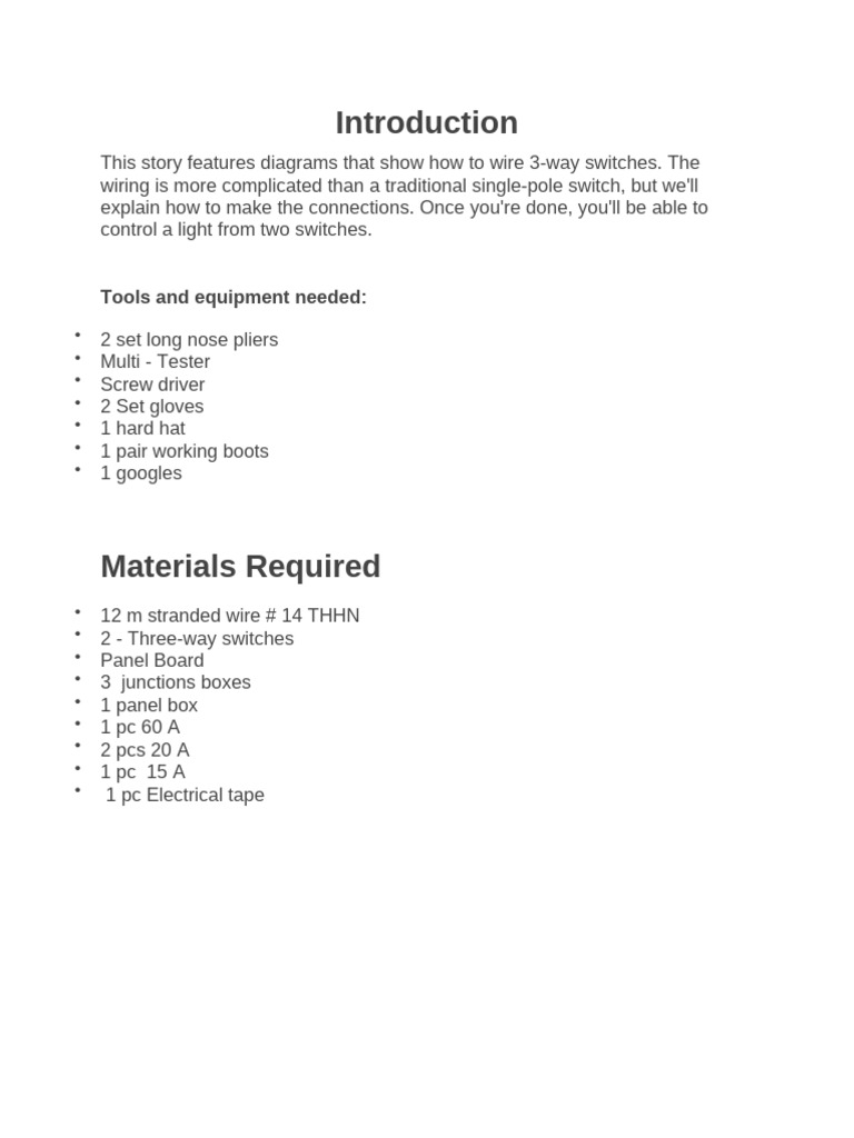3 Way Switch | PDF | Electrical Wiring | Switch
