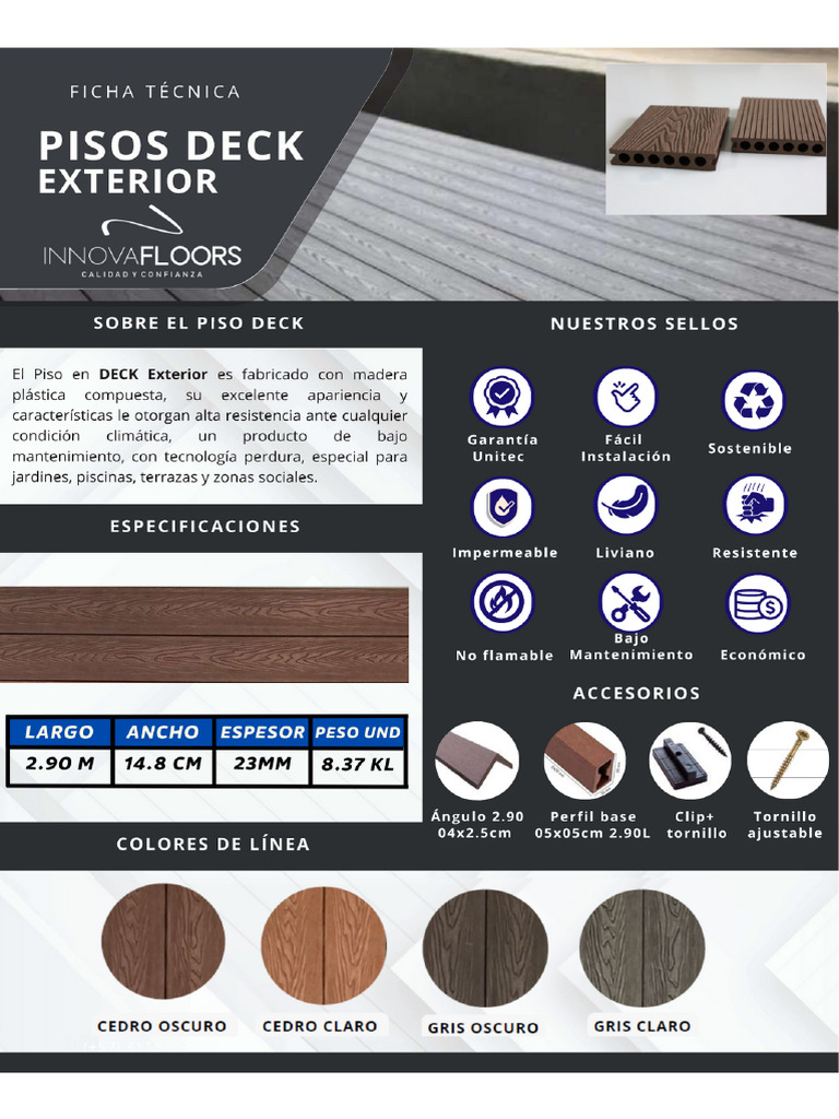 Catalogo WPC Exteriores-Ficha Tecnica | PDF