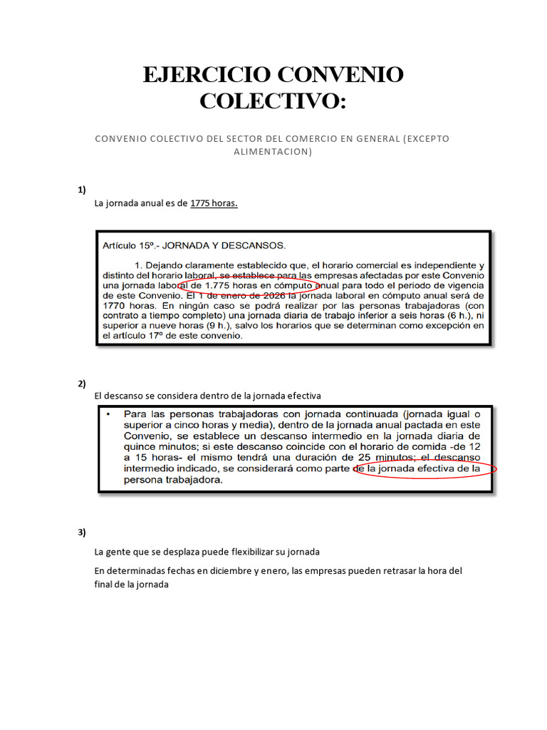 Convenio Colectivo Comercio: Derechos Laborales | PDF