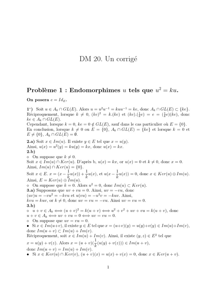 Corrigé DM de Maths 2023/2024 | PDF | Zéro d'une fonction | Inclusion ...