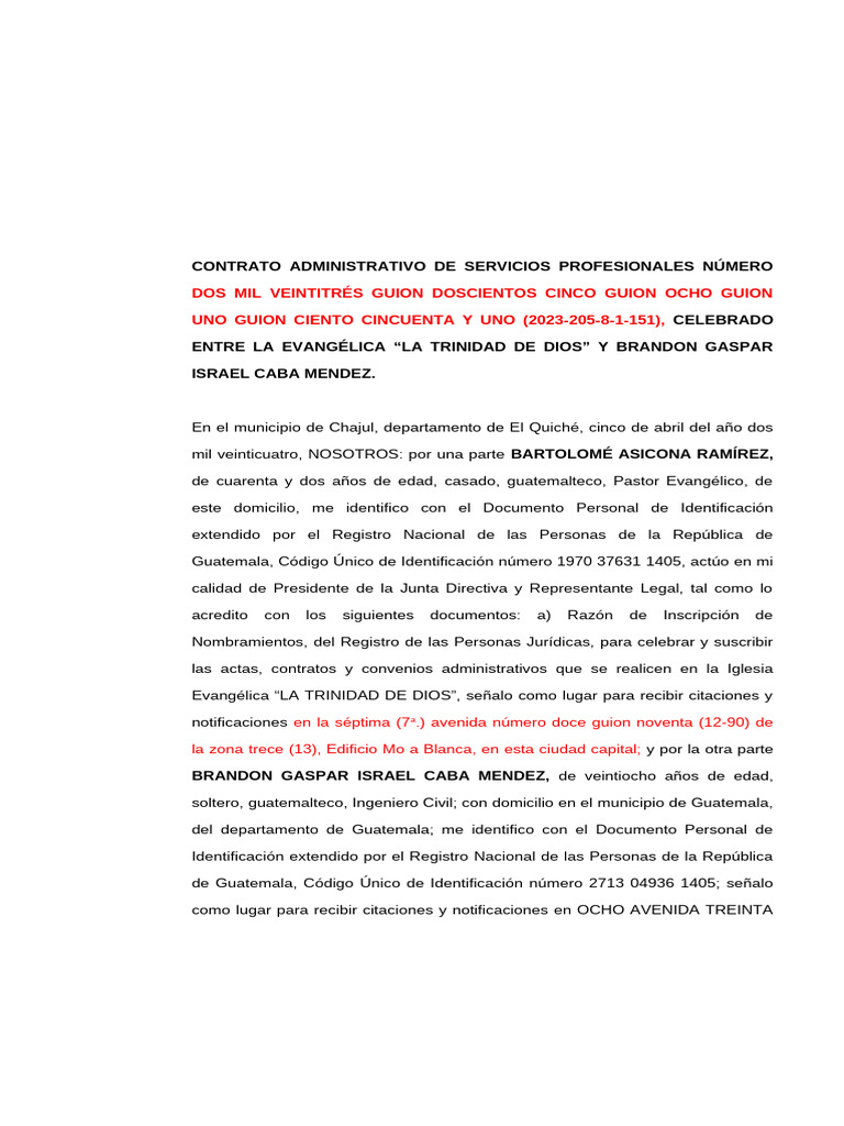 Contrato de Servicios Profesionales Correcto | PDF | Guatemala | Ley común
