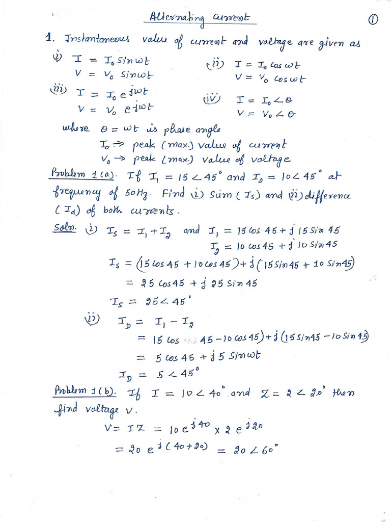 Alternating Current Numericals | PDF