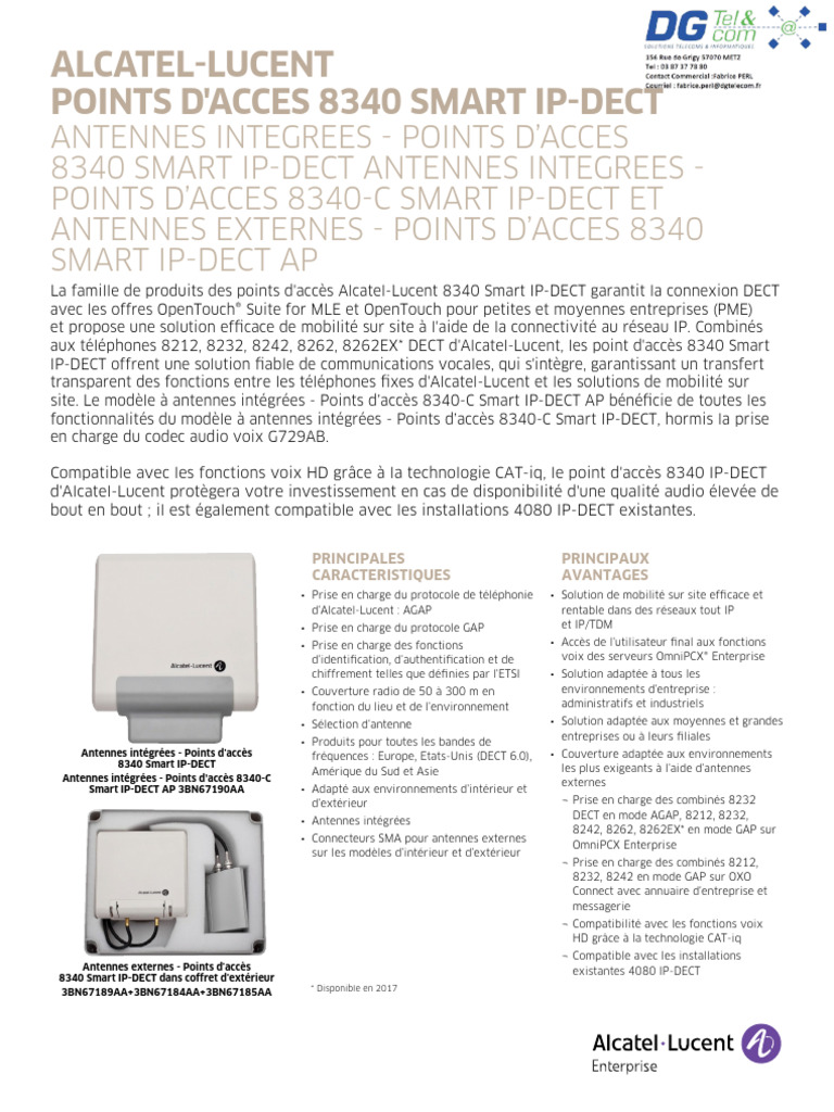 8340 Smart Ip Dect Access Points Datasheet FR | PDF | Protocoles ...