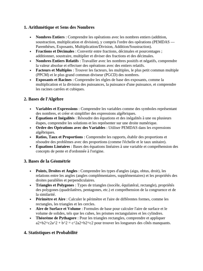 Notions Fondamentales en Mathématiques | PDF | Zone | Triangle