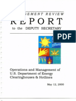 Operations and Management of DOE Clearinghouses and Hotlines