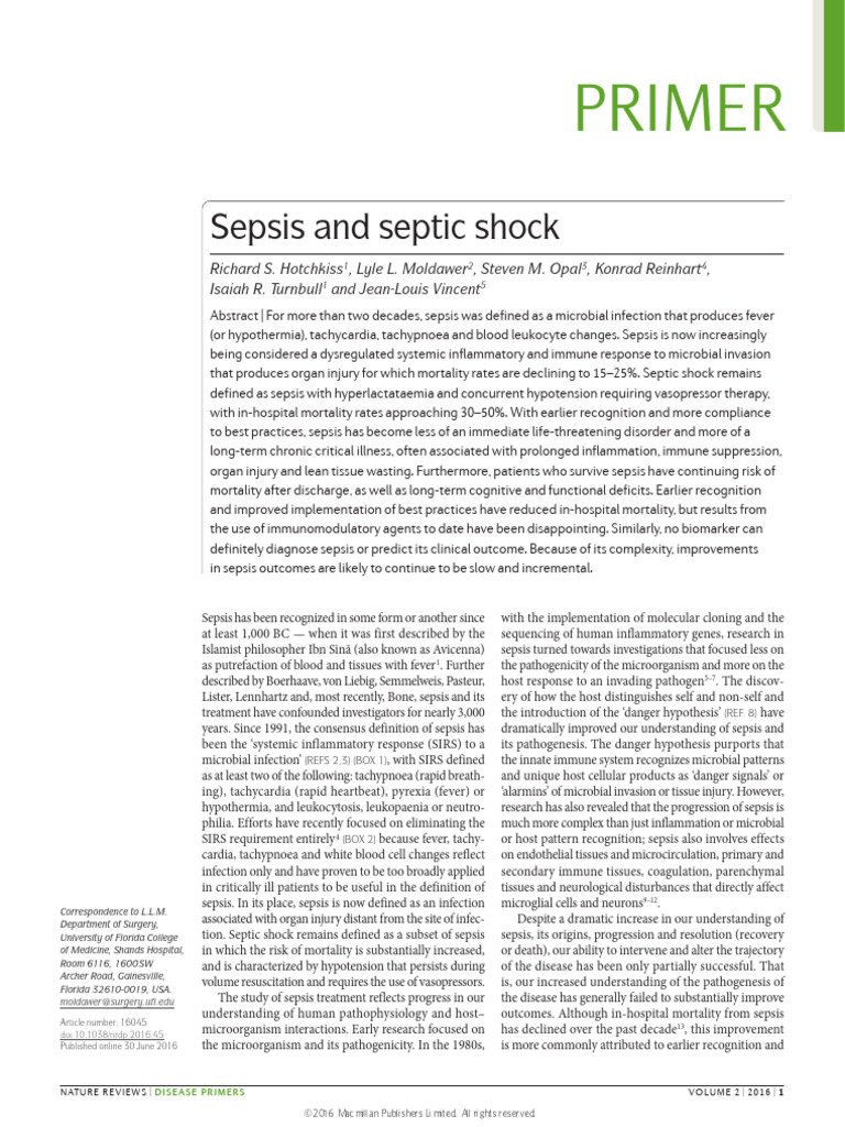 Septic Shock | PDF | Inflammation | Sepsis
