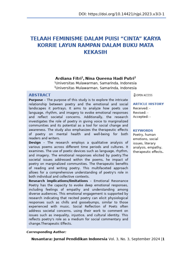 Analisis Feminisme Puisi 