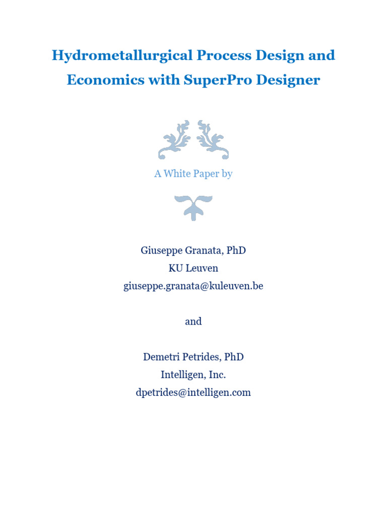 Hydrometallurgical Process Design Guide | PDF | Mill (Grinding ...