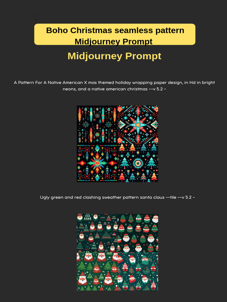 Boho Christmas Pattern Prompts Guide | PDF | Christmas | Computing