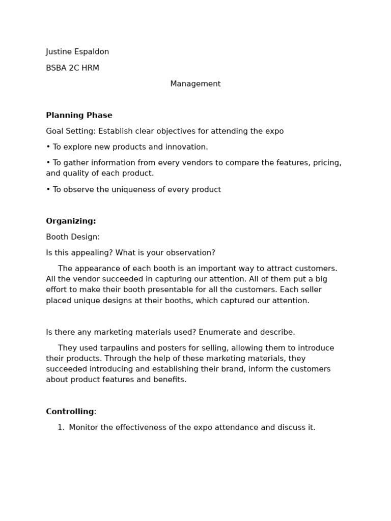 Expo Management | PDF
