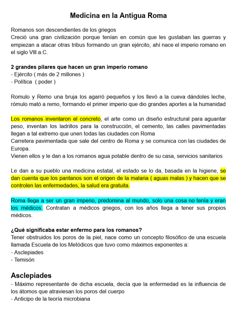Medicina y Salud en la Antigua Roma | PDF | Medicina | Alquimia