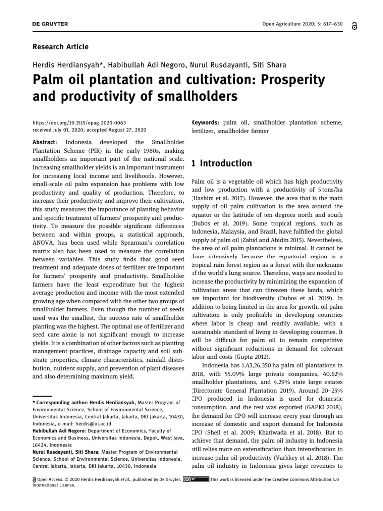 Palm Oil Cultivation vs. Plantation Insights | PDF | Smallholding ...