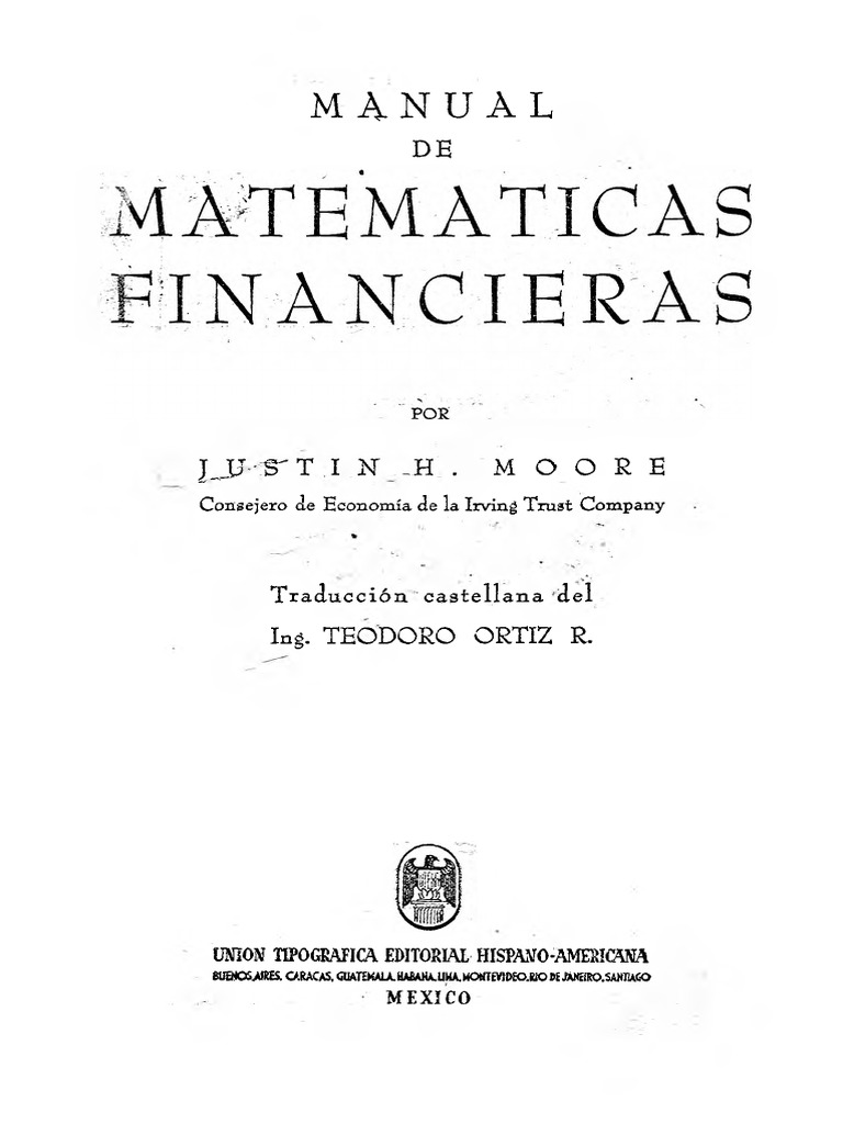 Manual de Finanzas y Matemáticas Aplicadas | PDF | Matemáticas