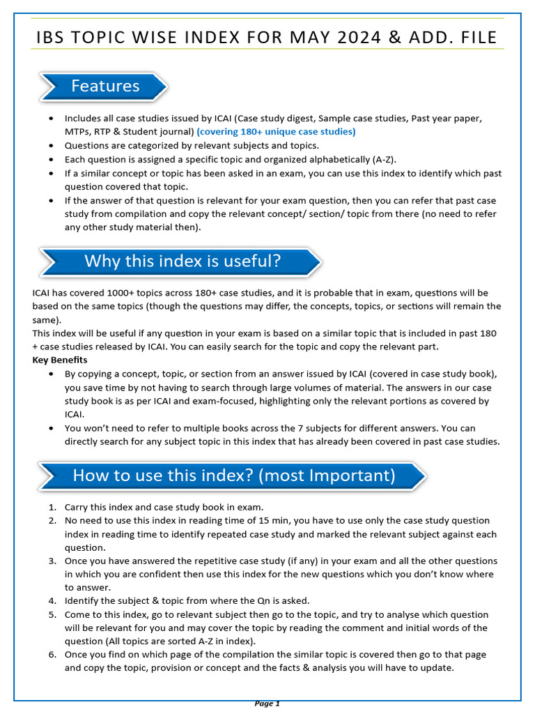 Case Studies Topic Index For May 2024 and Add File | PDF | Audit ...
