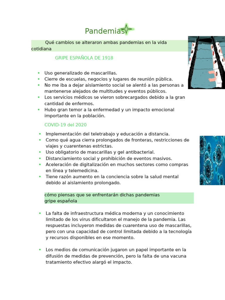 Impacto de la Gripe Española y COVID-19 | PDF | Epidemias | Pandemia