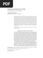 Hierarchy Domination Nature Bookchin's Historical Social Theory