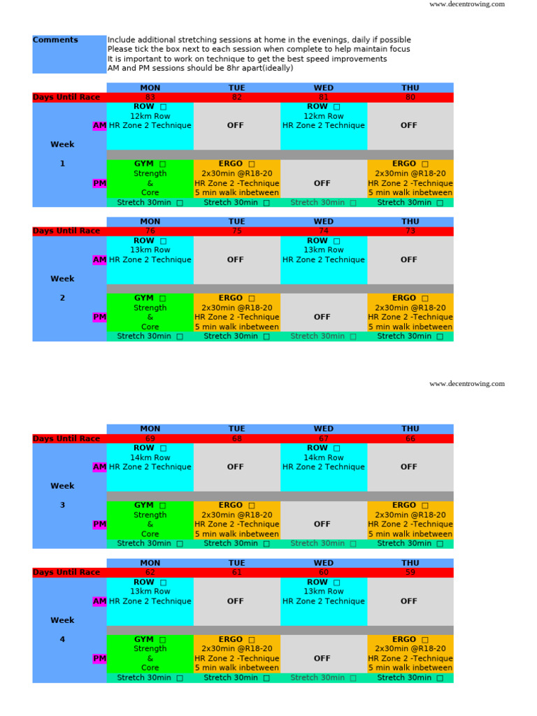 12 Week Training Program - Intermediate | PDF