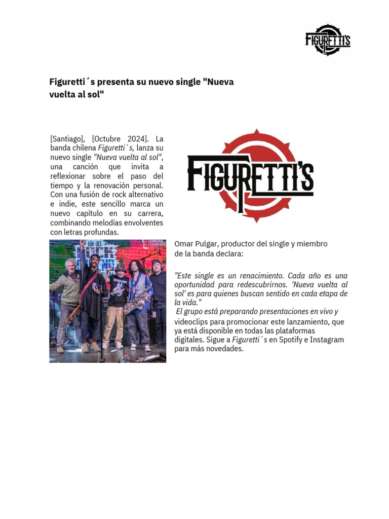 Nota de Prensa Figuretti S. Nueva Vuelta Al Sol | PDF