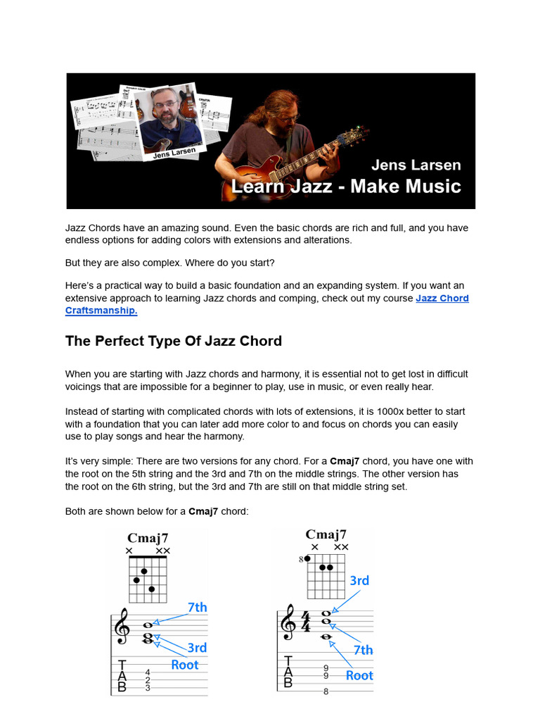 Essential Jazz Chords for Guitar | PDF | Chord (Music) | Elements Of Music