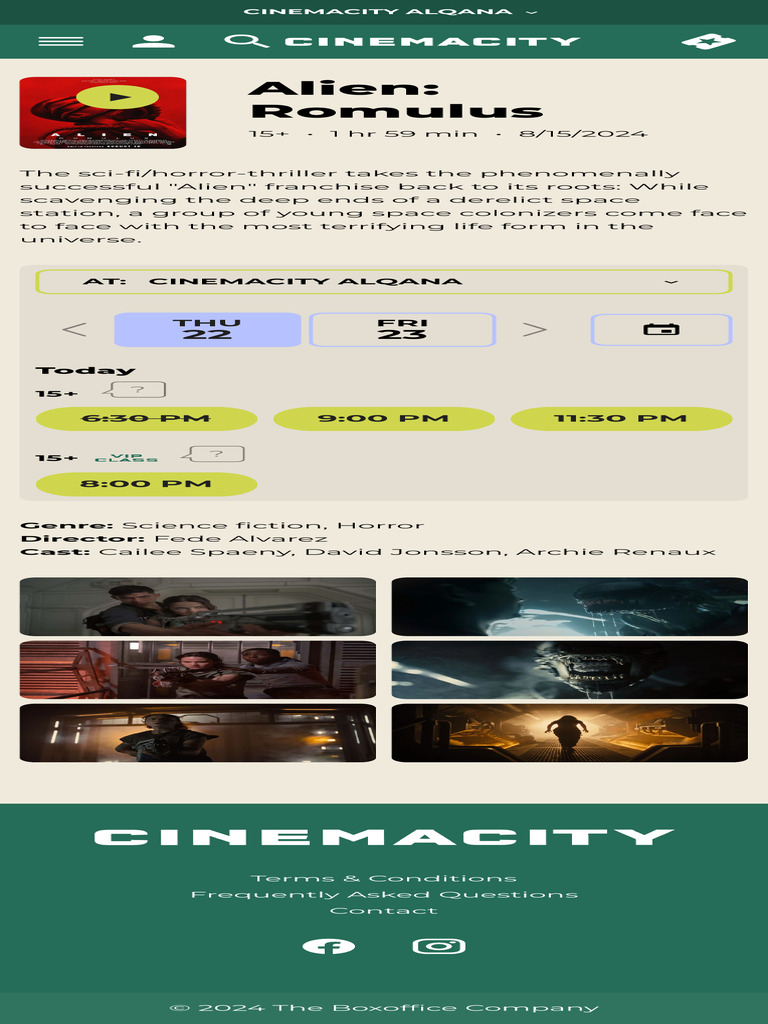 Alien Romulus Showtimes & Tickets - Cinemacity | PDF | Philosophy | Art