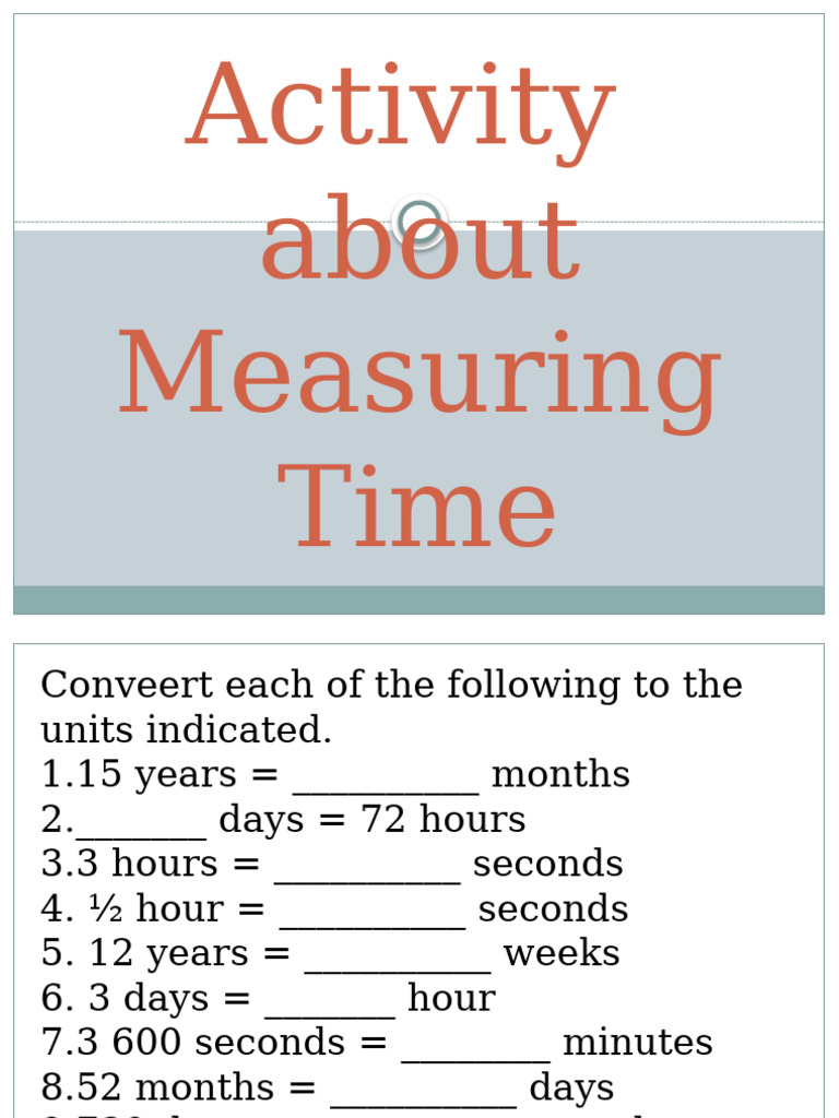 Activity in Measuring Time | PDF