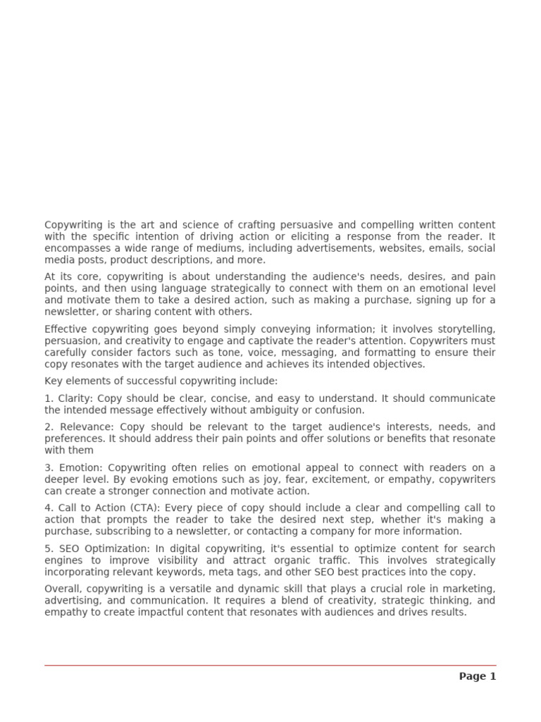 Copywriting syllabus pdf copywriting search engine optimization