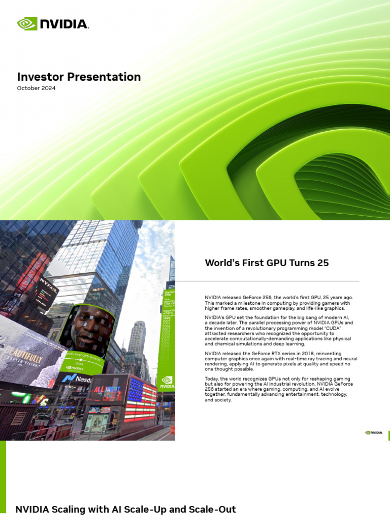 NVIDIA Investor Presentation October 2024 | PDF | Graphics Processing ...