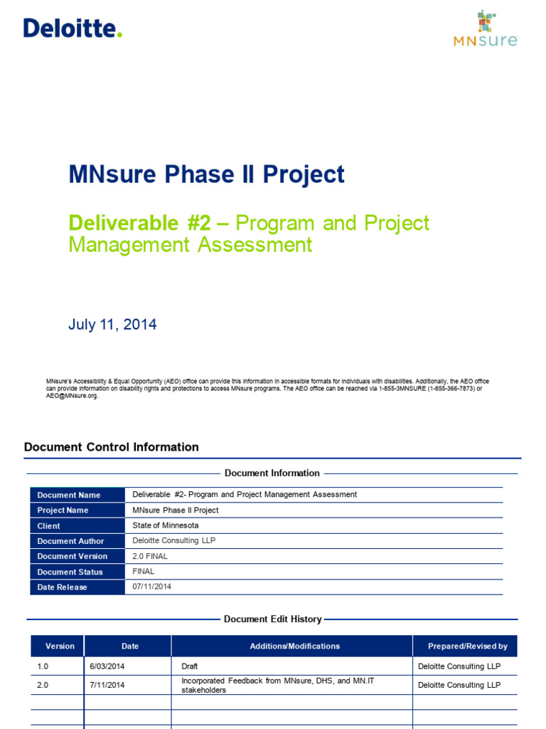 Program and Project Management Assessment Report | PDF | Project ...