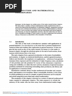 F33) Introductory Statistics With Application in General Insurance