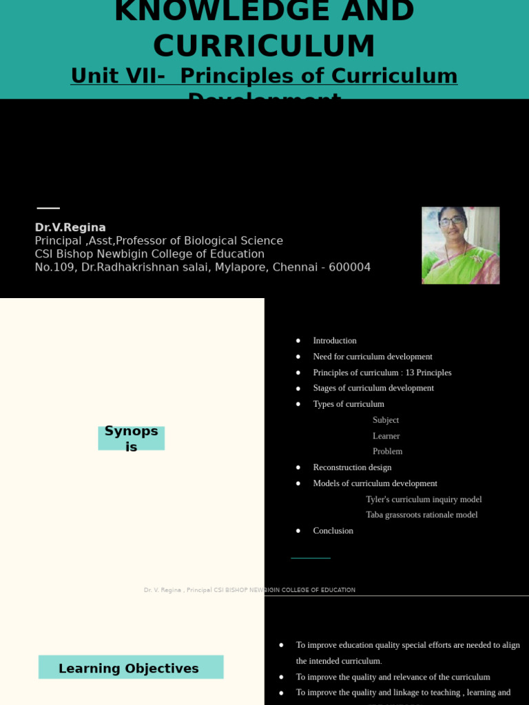 7_ KNOWLEDGE_ AND_ CURRICULUM_ Unit VII - Principles of Curriculum ...