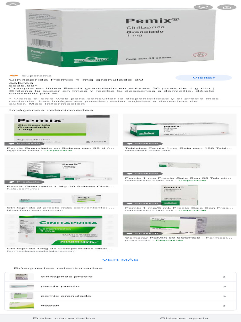 Uso y precio de Pemix granulado 1 mg | PDF | Salud y bienestar