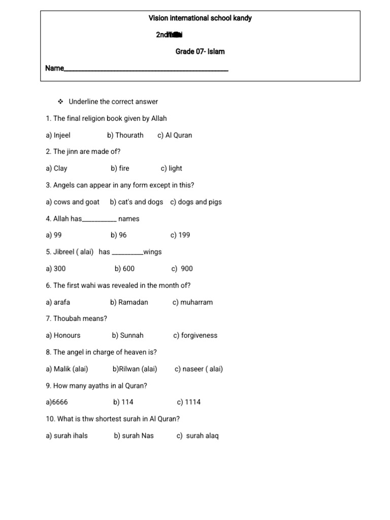 islam 7 | PDF | Paragraph | Religious Belief And Doctrine