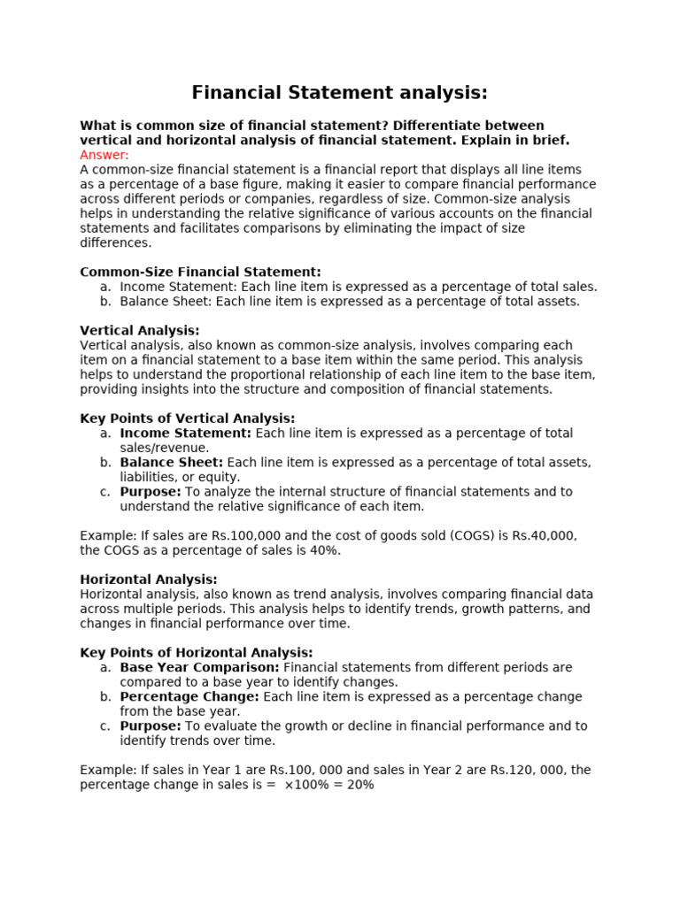 Financial Statement Analysis Techniques | PDF | Dividend | Equity (Finance)
