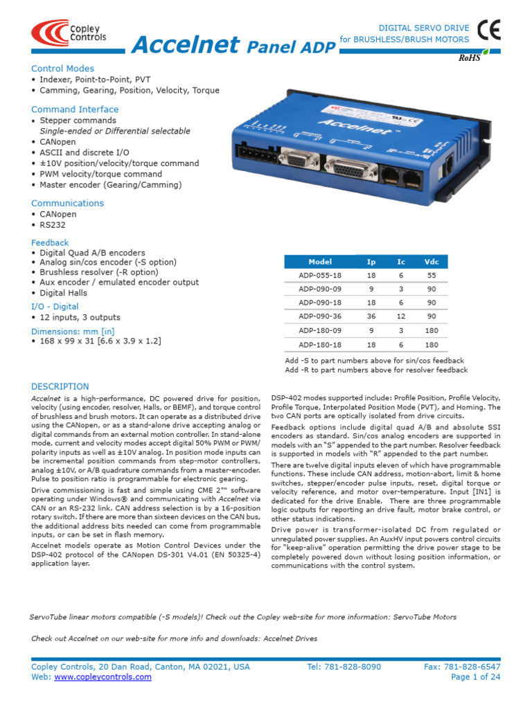 Accelnet Panel ADP | PDF | Electrical Connector | Power Supply