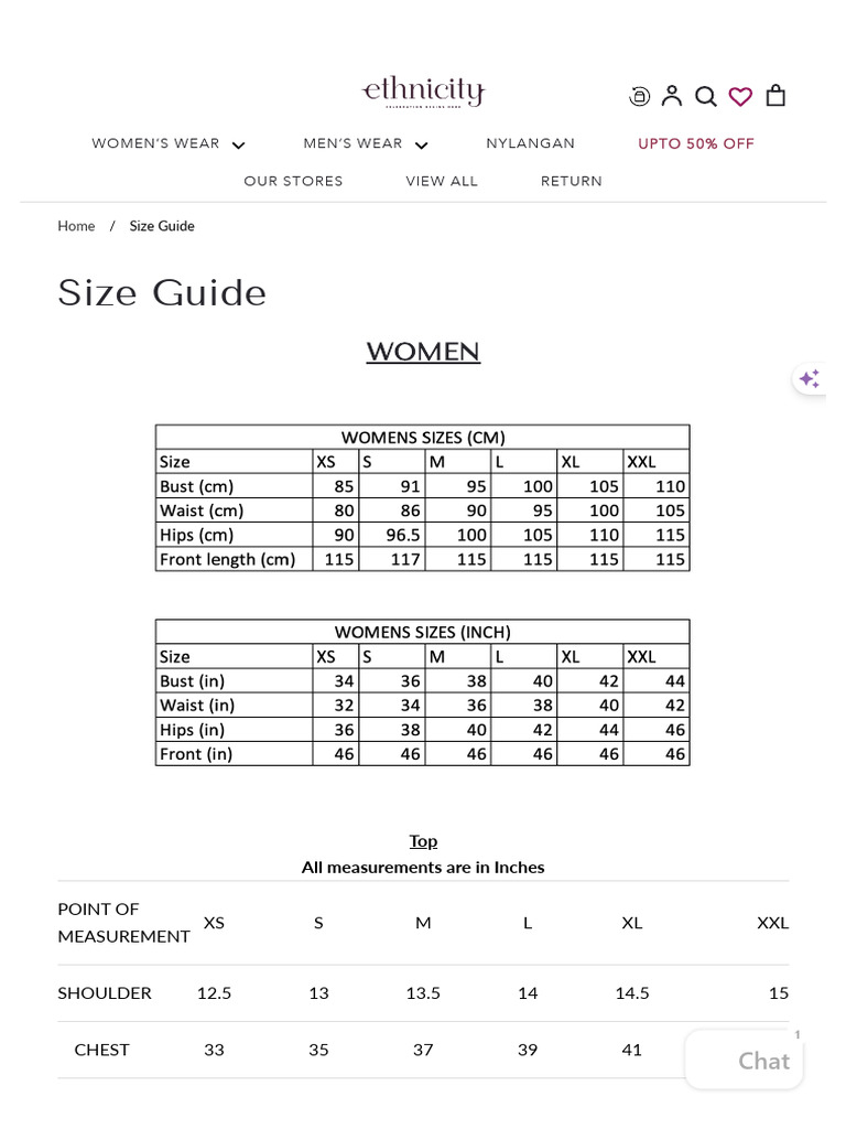 Women's and Men's Size Guide 2023 | PDF | Seam (Sewing) | Clothing