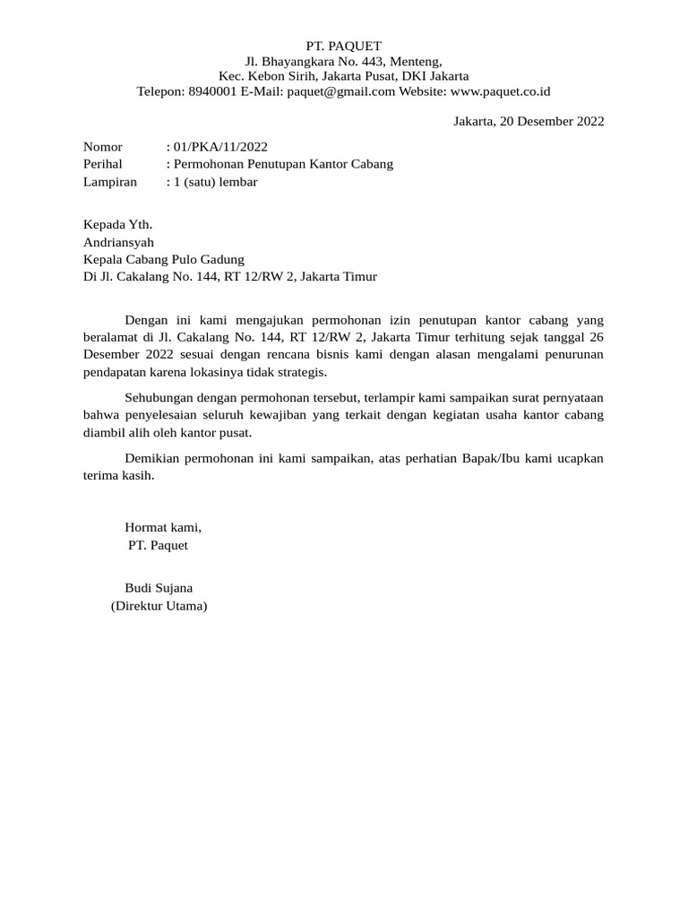 Surat Intruksi | PDF