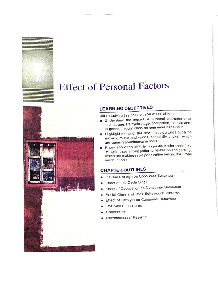 Effect of Personal Factors & Influence of Reference Groups | PDF