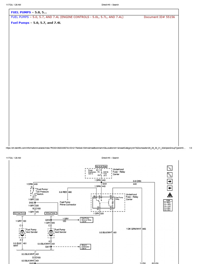 Diagrama Electrico Bomba de Combustible Camioneta David | PDF image.