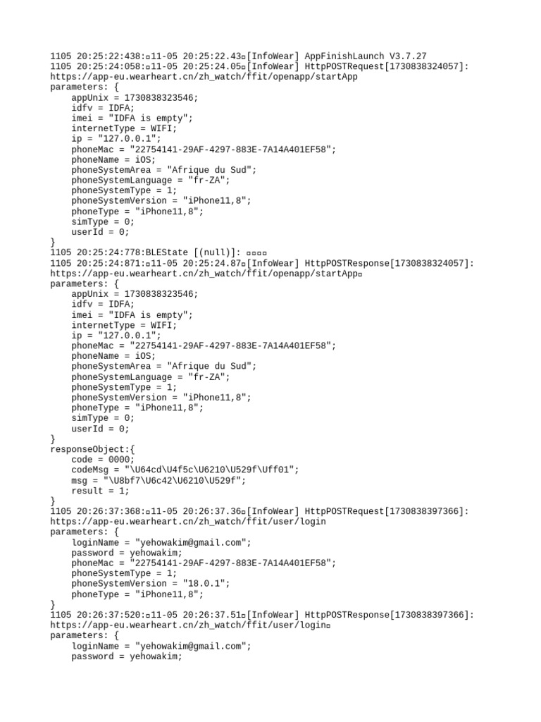 InfoWear App User Activity Log | PDF | Computer Engineering | Computing