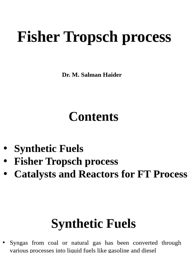 FT Process | PDF | Chemical Reactor | Gas To Liquids