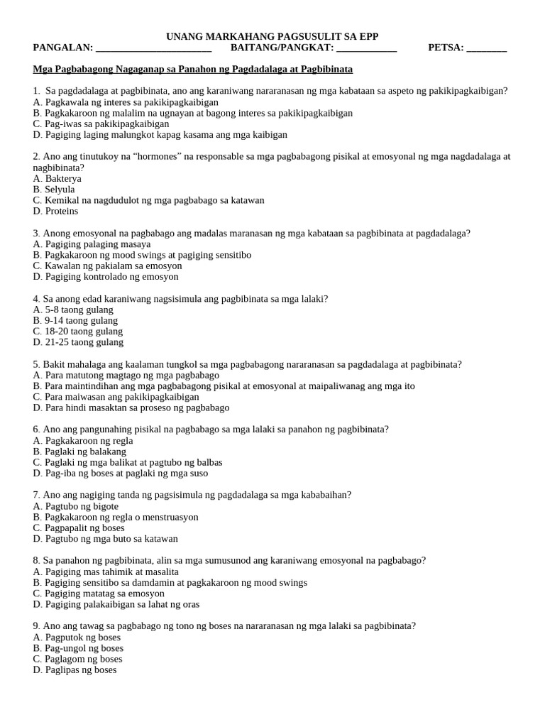 Review Test In Epp Pdf