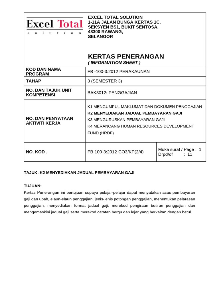 Penggajian K2 | PDF