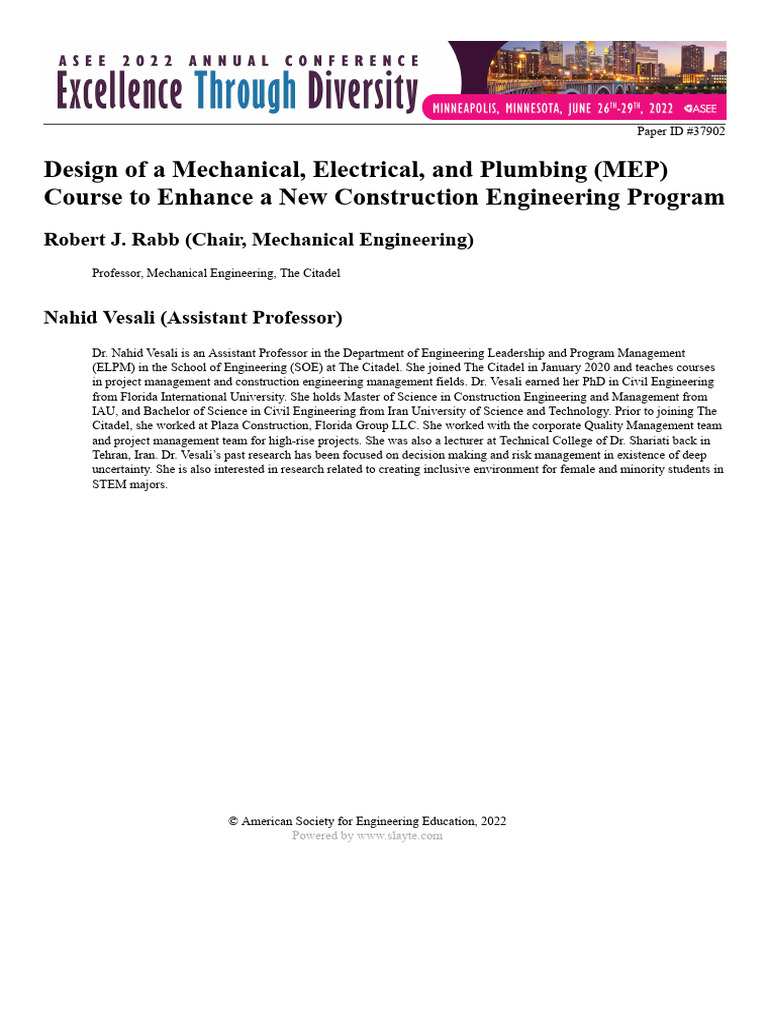 MEP Course Design for Construction Engineers | PDF | Building ...