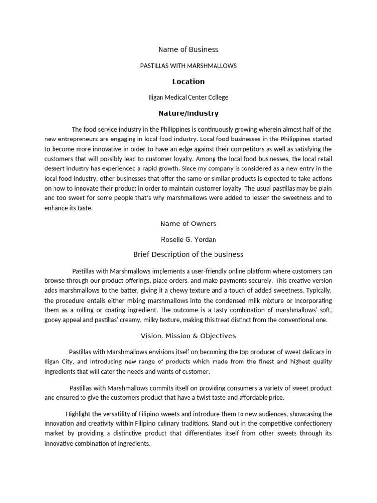 ENTREP | PDF | Marshmallow | Cuisine