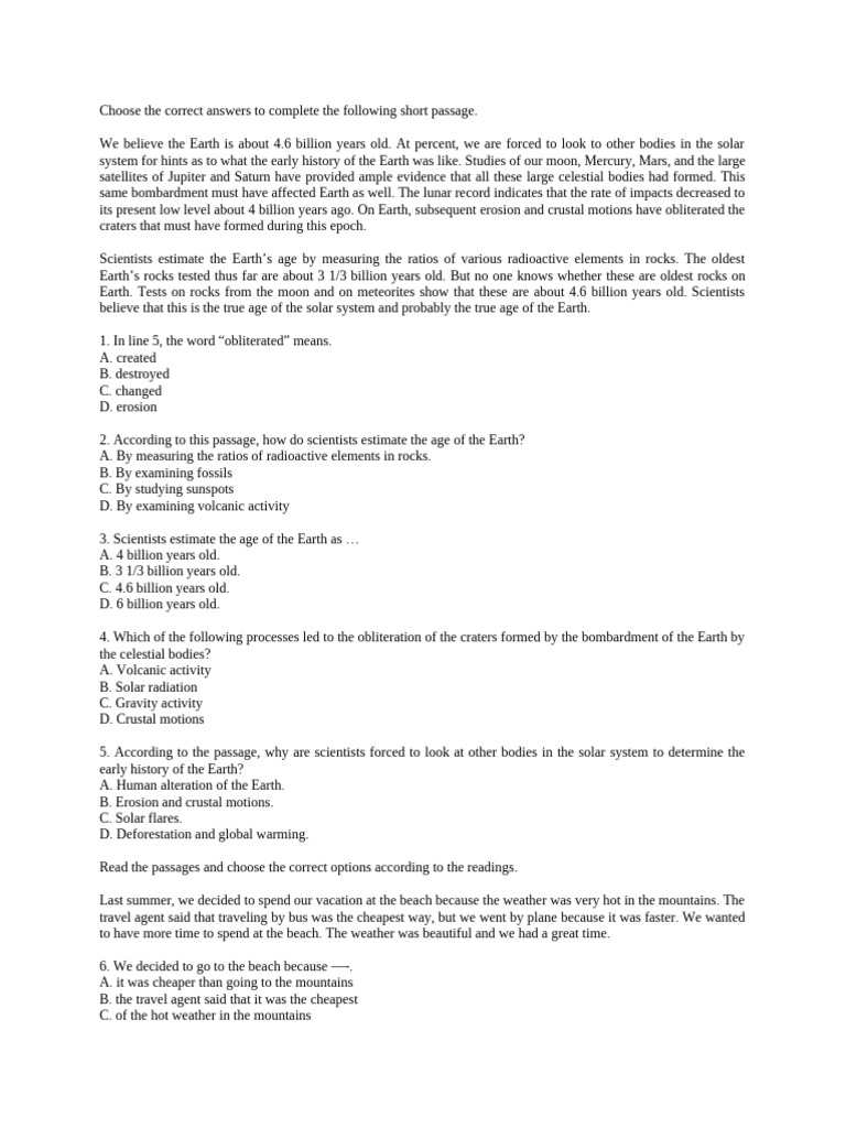Reading Practice | PDF | Opera | Moon